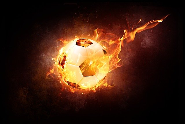 燃えるサッカーボール